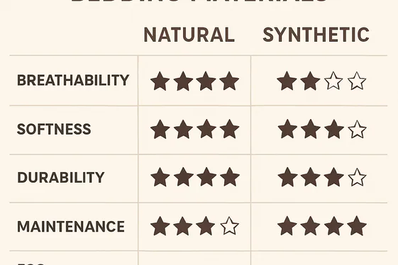 Comparison of Natural vs. Synthetic Bedding Materials illustration