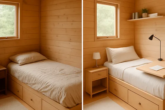 Transforming Small Cabin Bedrooms with Multi-Functional Furniture illustration