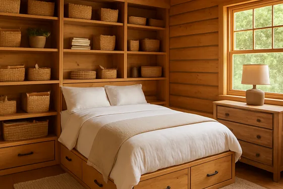Essential Cabin Bedroom Storage Solutions illustration