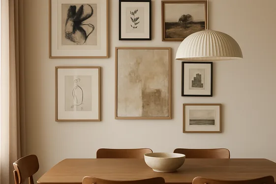 Create a Gallery Wall with Mixed Artwork illustration