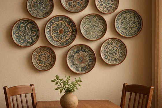 Display Handcrafted Plates for Artistic Flair illustration