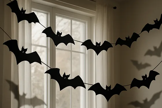 Hang DIY Bat Garlands for Flying Shadows illustration