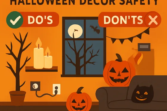 Do’s and Don’ts of Halloween Decor Safety illustration
