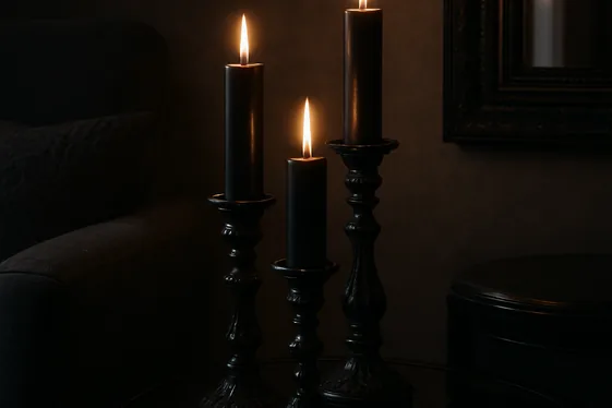 Use Black Candles and Holders for Mood illustration
