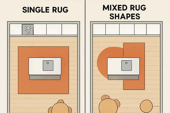 Mixing Different Rug Shapes for Visual Interest illustration