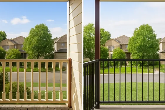 Before and After: Transforming a Balcony with Vertical Slats illustration