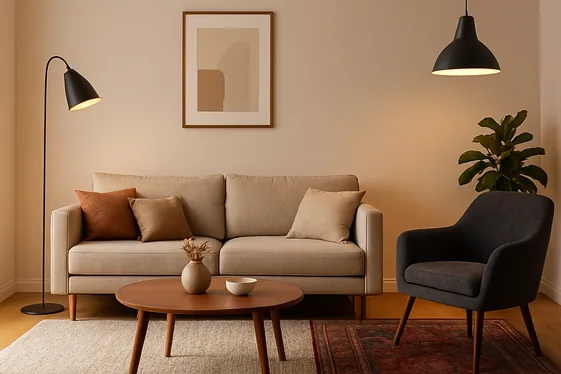 Create Zones Within the Room Using Rugs and Lighting illustration