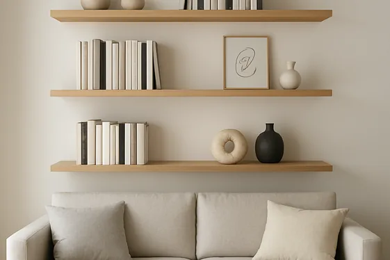 Use Wall-Mounted Shelves Instead of Heavy Bookcases illustration