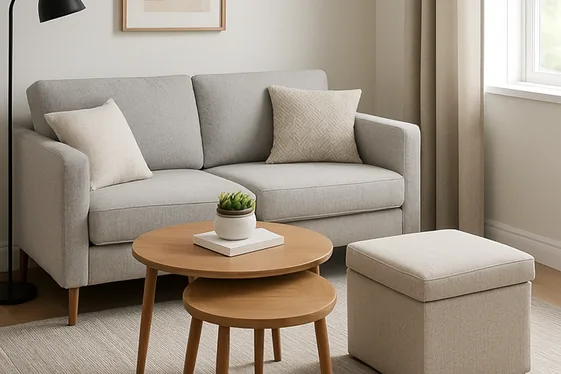 Swap a Coffee Table for Nesting Tables or Ottomans illustration