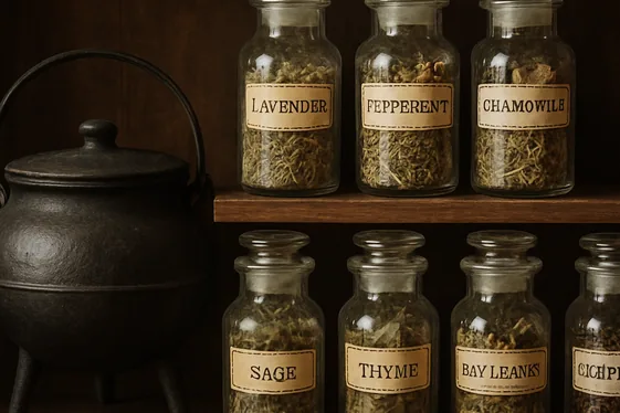 Add a Vintage Cauldron or Apothecary Jar Display illustration