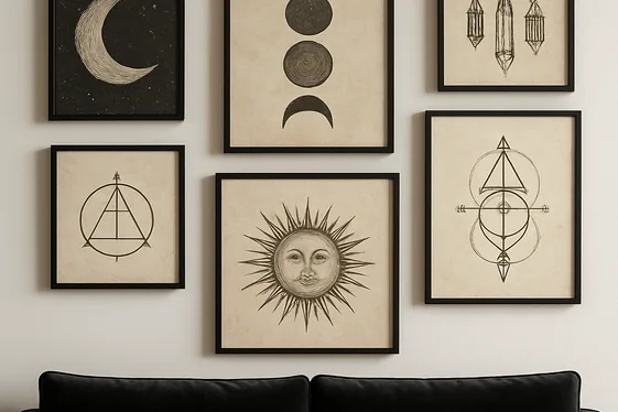 Hang Magical Art or Symbolic Wall Hangings illustration