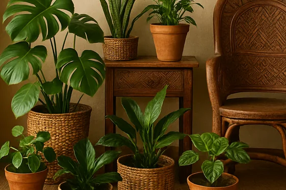 Arranging Indoor Plants to Enhance African Vibes illustration