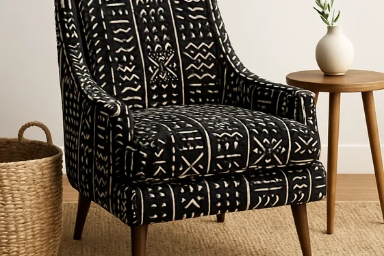 Crafting a Bold Accent Chair with Mud Cloth Upholstery illustration