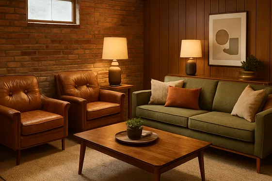 Mixing Vintage and Modern Furniture Pieces illustration