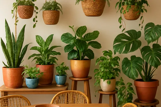 Add Greenery in Unique Pots and Hanging Planters illustration