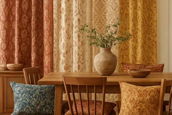 Play with Patterns in Curtains and Cushions illustration