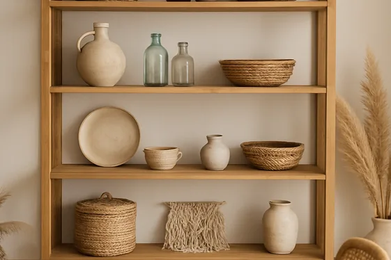 Highlight Open Shelving with Boho Decor Finds illustration