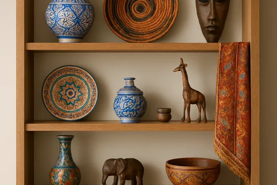 Incorporate Global Travel Souvenirs in Displays illustration