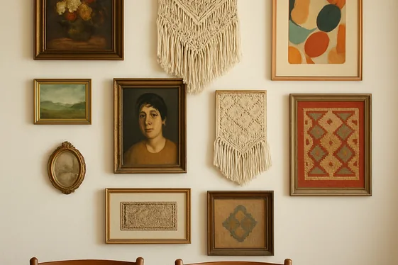 Create a Gallery Wall with Eclectic Art Pieces illustration