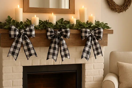 Bring Buffalo Plaid into Your Fireplace Mantel Decor illustration