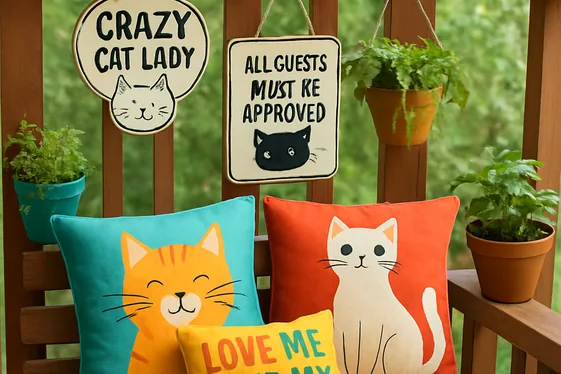 Personalize with Cat-Themed Decor and Signage illustration