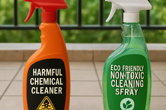 Choose Non-Toxic Cleaning Products for Balcony Care illustration
