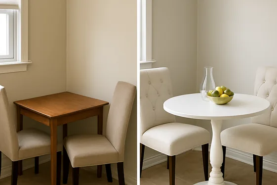 Before and After: Compact Tables in Small Dining Areas illustration