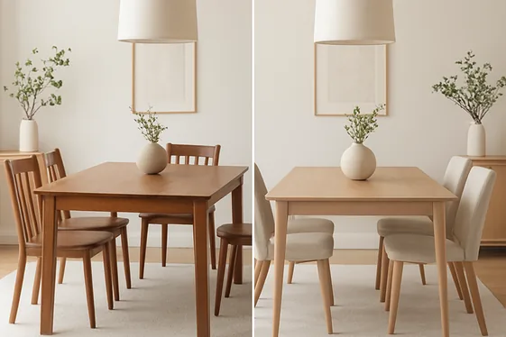 Comparison: Traditional Wood vs Engineered Wood Tables illustration