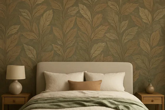 Design a Feature Wall with Earthy Wallpaper illustration