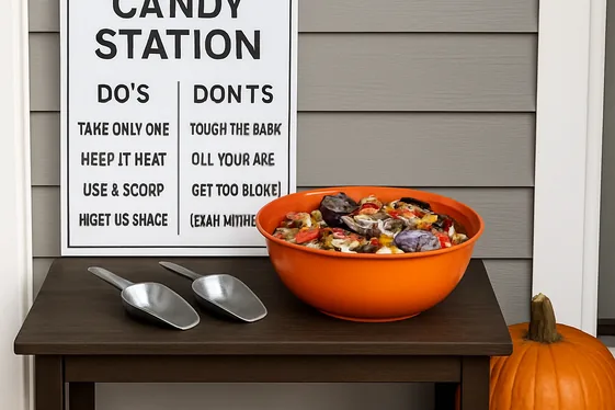 Do’s and Don’ts for Safe Trick-or-Treat Candy Stations illustration