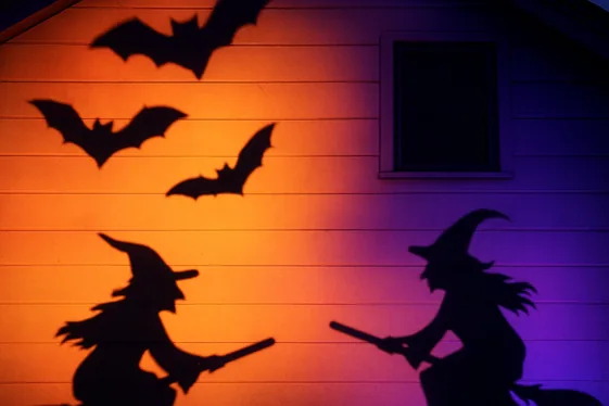 Spooky Silhouettes Projected on Walls illustration