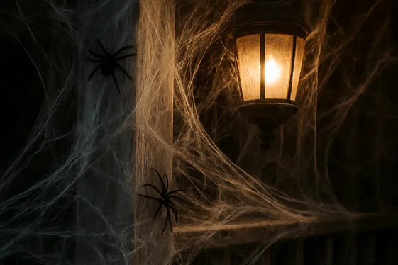 Step-by-Step Guide to a Creepy Cobweb Corner illustration