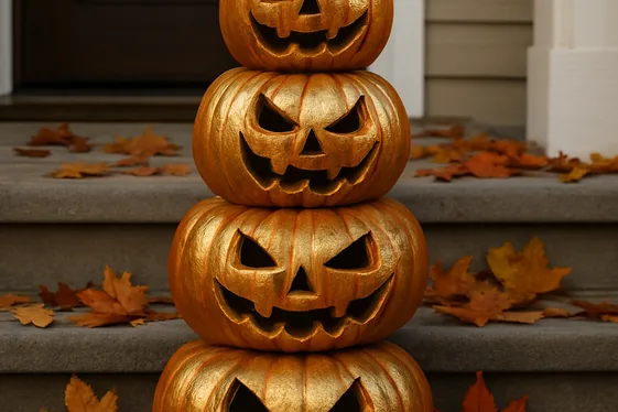 Classic Jack-o’-Lantern Display with a Twist illustration