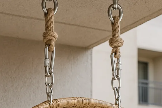 Install a Hanging Jhula with Strong, Weatherproof Hooks illustration