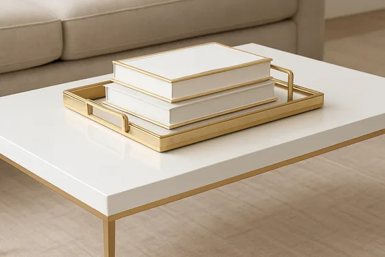Styling White and Gold Coffee Tables illustration