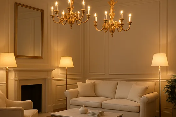 Elegant White and Gold Lighting Ideas illustration
