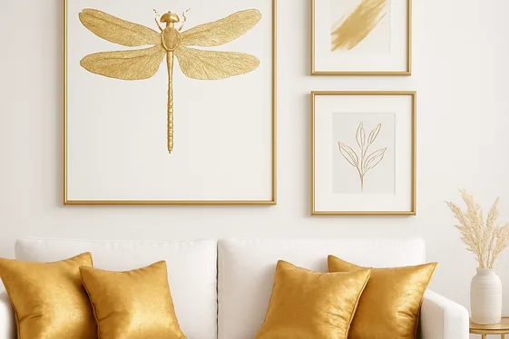 Adding Gold Accents through Wall Art illustration