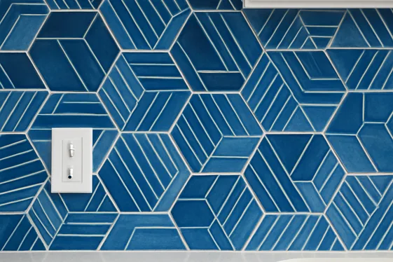 Geometric Blue Patterned Tiles for Artistic Flair illustration