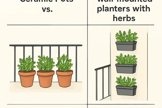 Choose Space-Saving Planters vs. Traditional Pots illustration