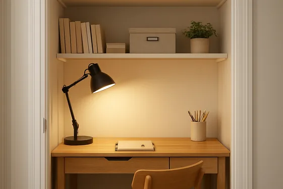 Transform a Closet into a Functional Office Nook illustration