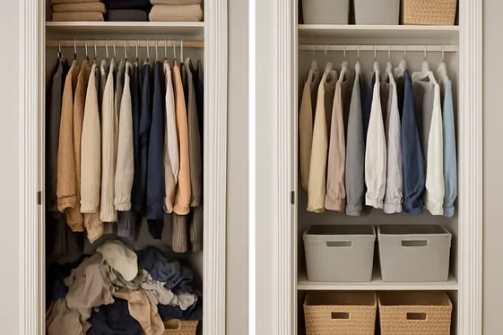 Before and After: Closet Space Optimization illustration