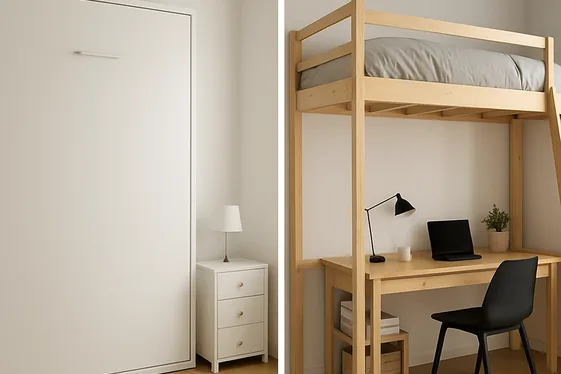Compare Murphy Beds vs Loft Beds illustration