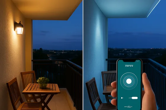 Before and After: Traditional vs. Smart Lighting Systems illustration