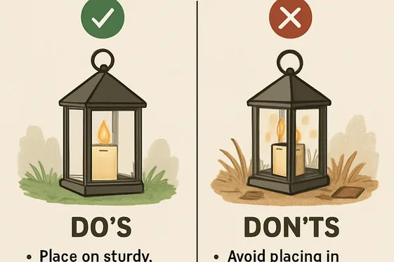 Do’s and Don’ts of Candle Lantern Safety illustration
