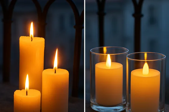 Before and After: Candles vs. LED Flameless Candles illustration