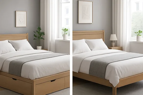 Comparison: Platform Bed vs. Traditional Frame illustration