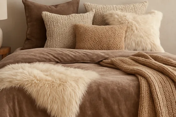 Mix Textures with Soft Throws and Cushions illustration