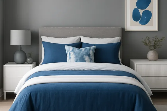 Combining Blue, White, and Gray Tones illustration