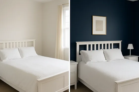 Transforming Walls with Blue Accent Paint illustration