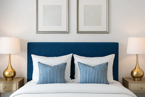 Balancing Blue and White with Metallic Accents illustration